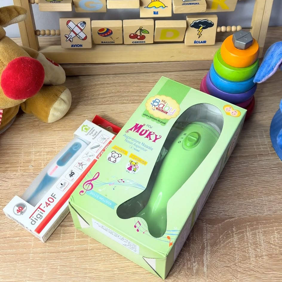 Pack CA-MI Bébé : Mouche Nez Musical + Thermomètre Cadeau 🎁